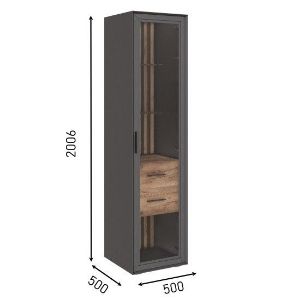 Неаполь ЛД.408070.000 Шкаф одностворчатый со стеклом